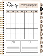 Digital Teacher Planner PDF | Motivational Calendar with Quotes, Notes & To-Do Pages | Printable Teacher Organizer