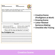 Firefighters to the Rescue Preschool Worksheets | Tracing, Coloring, Alphabet & Shapes for Kindergarten