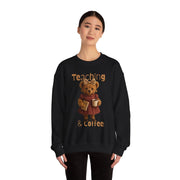 Teaching Bear Crewneck Sweatshirt - Perfect for Educators, Cozy Gift for Teachers, Classroom Style, Cute Coffee Lover Sweatshirt