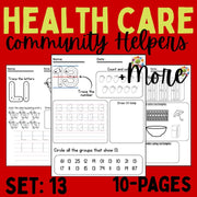 Healthcare Community Helpers Preschool Activity Pack | Set 13 | Doctor & Nurse Worksheets for Kids