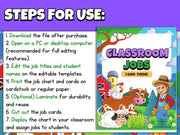 Farm Theme Classroom Job Chart: Printable Teacher Organization (Editable)