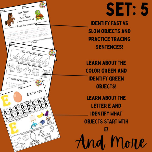 Barn Animals Preschool Activity Pack | Farm Worksheets for Kids, Counting, Letters & Shapes Printables