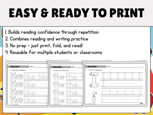 Fall Sight Word Mini Books: Reading Practice for Grades 1-3 (Printable)