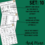 Alphabet & Numbers Preschool Activity Pack A–I | Set 10 | Printable Worksheets for Kids