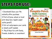Pumpkin Patch Math Centers: Addition to 10, Shape Tracing