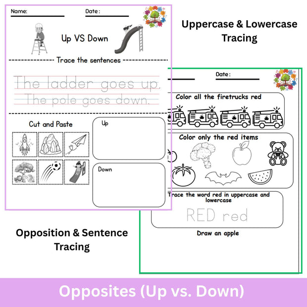 Firefighters to the Rescue Preschool Worksheets | Tracing, Coloring, Alphabet & Shapes for Kindergarten
