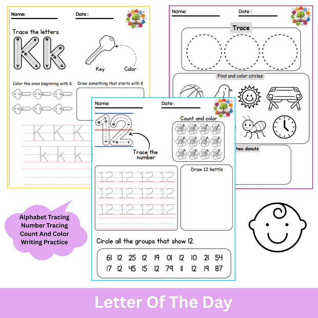 Firefighters to the Rescue Preschool Worksheets | Tracing, Coloring, Alphabet & Shapes for Kindergarten