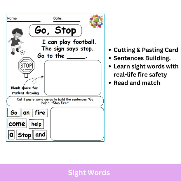 Firefighters to the Rescue Preschool Worksheets | Tracing, Coloring, Alphabet & Shapes for Kindergarten