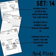 Letter M Police Officer Worksheet Set: Preschool Alphabet Tracing (Digital Download)